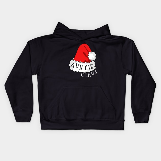 Auntie Claus Santa Hat Christmas Matching Family Pajama Kids Hoodie by PowderShot